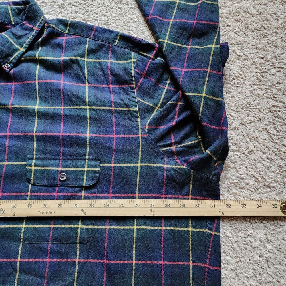 Ralph Lauren Shirt Mens 3XLT Tall Blue Windowpane Plaid Long Sleeve Button - Picture 7 of 11